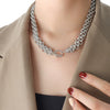 Wholesale Women's Jewelry Set Titanium Steel Gold Plated Buckle Design Necklace And Bracelet