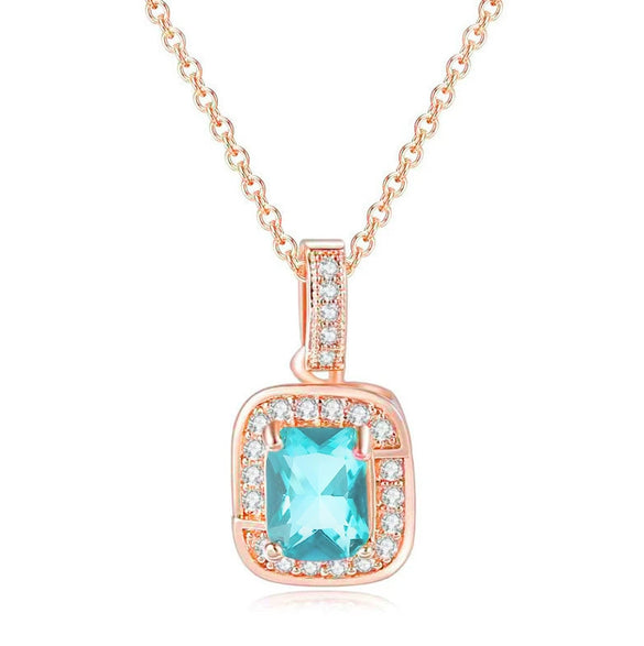Wholesale Women's Jewelry Set With Alloy And Artificial Crystal Square Pattern Electroplated Ochain Earrings Pendant Necklace And Bracelet