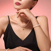 Wholesale Women's Jewelry Set With Angular Pendant Made Of Freshwater Pearl Glass And Titanium Steel Electroplated