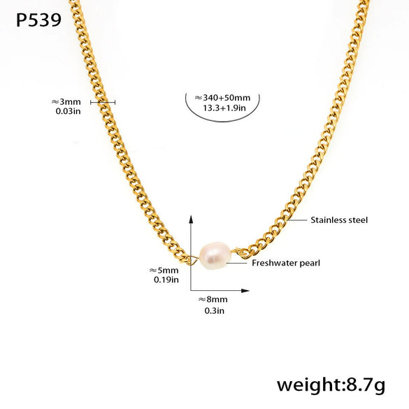 Wholesale Women's Jewelry Set With Ferris Wheel Design Electroplated Titanium Steel And Freshwater Pearl Necklace And Earrings