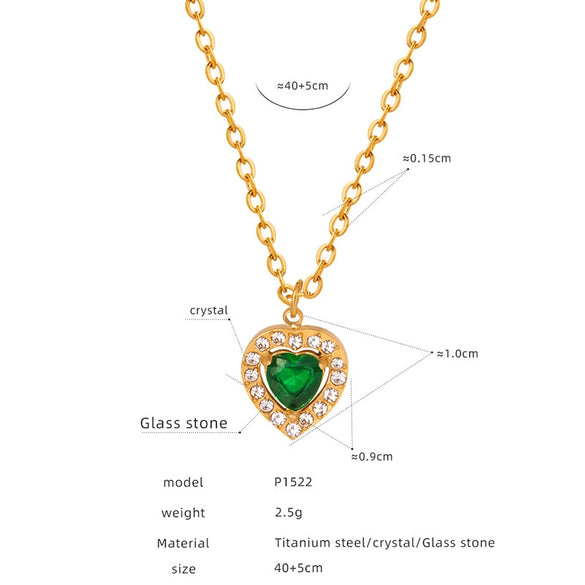 Wholesale Women's Jewelry Set With Freshwater Pearl Necklace And Love Heart Pendant Earrings Titanium Steel Material Electroplating Treatment