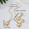 Wholesale Women's Jewelry Set With Geometric Pattern Electroplated Alloy Pendant Necklace And Earrings