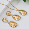 Wholesale Women's Jewelry Set With Geometric Pattern Electroplated Alloy Pendant Necklace And Earrings
