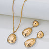 Wholesale Women's Jewelry Set With Geometric Pattern Electroplated Alloy Pendant Necklace And Earrings