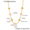 Wholesale Women's Jewelry Set With Love Heart Czech Glass Stainless Steel 18K Real Gold Electroplated Necklace Bracelet Earrings