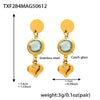 Wholesale Women's Jewelry Set With Love Heart Czech Glass Stainless Steel 18K Real Gold Electroplated Necklace Bracelet Earrings