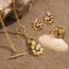 Wholesale Women's Jewelry Set With Marine Life Pattern Made Of Stainless Steel And Titanium Steel Electroplated