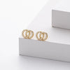 Wholesale Women's Jewelry Simple Geometric Doublering Winding Earrings 925 Sterling Silver Microinlay