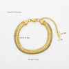 Wholesale Women's Jewelry Stainless Steel Flat Snake Overlapping Miami Cuban Chain Bracelet 18K Gold Plated Electroplated