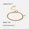 Wholesale Women's Jewelry Stainless Steel Flat Snake Overlapping Miami Cuban Chain Bracelet 18K Gold Plated Electroplated