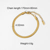 Wholesale Women's Jewelry Stainless Steel Flat Snake Overlapping Miami Cuban Chain Bracelet 18K Gold Plated Electroplated