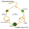 Wholesale Women's Jewelry 316L Stainless Steel Geometric Czech Glass Ring Bracelet With Electroplating