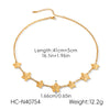 Wholesale Women's Jewelry Stainless Steel Geometric Fivepetal Flower Necklace And Bracelet With Electroplating Oshaped Chain
