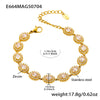 Wholesale Women's Jewelry Stainless Steel Geometric Pattern Fourleaf Flower Full Diamond Bracelet Electroplating