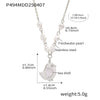 Wholesale Women's Jewelry 316L Stainless Steel Goldplated Shell Freshwater Pearl Necklace With Geometric Pattern And Electroplating Design