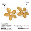 Wholesale Women's Jewelry Stainless Steel Pearl Ring And Flower Earrings With Electroplating