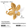 Wholesale Women's Jewelry Stainless Steel Pearl Ring And Flower Earrings With Electroplating
