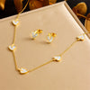 Wholesale Women's Jewelry Stainless Steel Plants And Flowers Style Earrings Necklaces And Bracelets