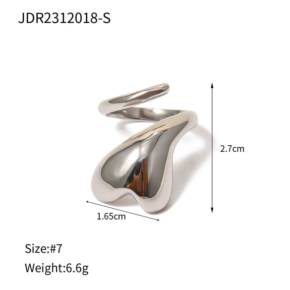 Wholesale Women's Jewelry Stainless Steel Ushaped Open Ring Electroplated Love Winding Nonfading