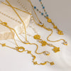 Wholesale Women's Jewelry Stainless Steel Yshaped Chain Set With Animal Zodiac Pattern Vacuum Real Gold Plated In Pvd Furnace