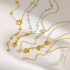 Wholesale Women's Jewelry Stainless Steel Yshaped Chain Set With Animal Zodiac Pattern Vacuum Real Gold Plated In Pvd Furnace