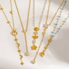 Wholesale Women's Jewelry Stainless Steel Yshaped Chain Set With Animal Zodiac Pattern Vacuum Real Gold Plated In Pvd Furnace