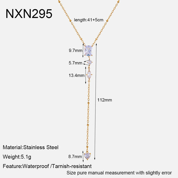 Wholesale Women's Jewelry Stainless Steel Yshaped Chain Set With Animal Zodiac Pattern Vacuum Real Gold Plated In Pvd Furnace