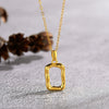 Wholesale Women's Jewelry 925 Sterling Silver Geometric Art Box Pendant Set With Gems Malachite Lapis Gold Tiger Eye Necklace Light Luxury Retro Style