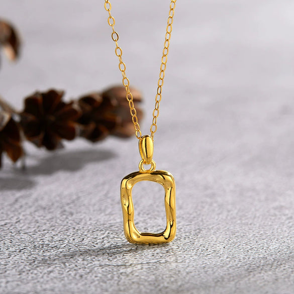 Wholesale Women's Jewelry 925 Sterling Silver Geometric Art Box Pendant Set With Gems Malachite Lapis Gold Tiger Eye Necklace Light Luxury Retro Style
