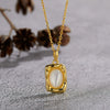 Wholesale Women's Jewelry 925 Sterling Silver Geometric Art Box Pendant Set With Gems Malachite Lapis Gold Tiger Eye Necklace Light Luxury Retro Style