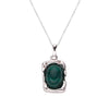Wholesale Women's Jewelry 925 Sterling Silver Geometric Art Box Pendant Set With Gems Malachite Lapis Gold Tiger Eye Necklace Light Luxury Retro Style