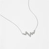 Wholesale Women's Jewelry 925 Sterling Silver Geometric Wave Heart Pendant Necklace With Electroplating Platinum 18K Gold