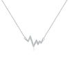 Wholesale Women's Jewelry 925 Sterling Silver Geometric Wave Heart Pendant Necklace With Electroplating Platinum 18K Gold