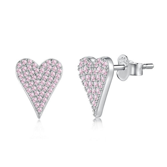 Wholesale Women's Jewelry Sterling Silver 925 Love Heart Water Drop Bell Inlaid Zircon Necklace Earrings Set