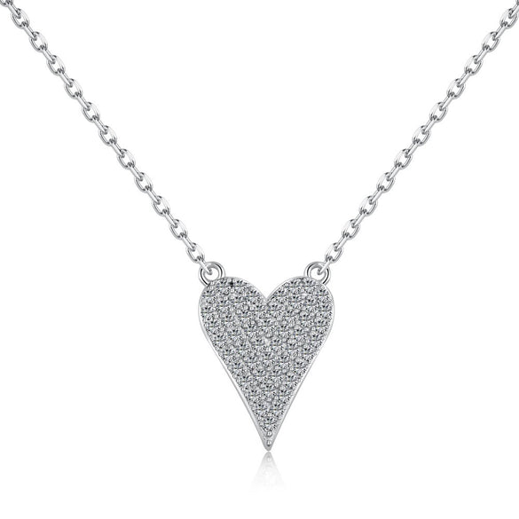 Wholesale Women's Jewelry Sterling Silver 925 Love Heart Water Drop Bell Inlaid Zircon Necklace Earrings Set