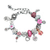 Wholesale Women's Jewelry Sweet Animal Style Zinc Alloy Heartshaped And Crownshaped Bracelet With Electroplating