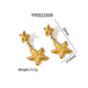 Wholesale Women's Jewelry Titanium Steel And Stainless Steel Earrings And Necklace Set With Starfish Marine Organisms Pattern Ochain Electroplated With Vacuum Real Gold In Furnace
