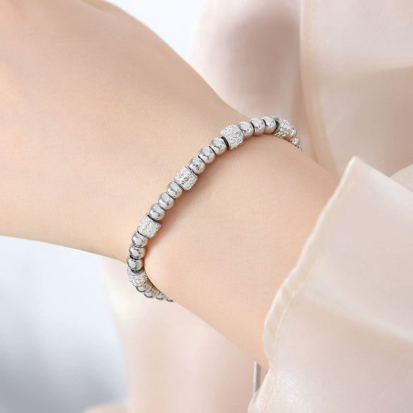 Wholesale Women's Jewelry 316L Stainless Steel Exaggerated Eyes Pendant Bracelet With Geometric Pattern And Dripping Oil Design