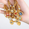 Wholesale Women's Jewelry 316L Stainless Steel Exaggerated Eyes Pendant Bracelet With Geometric Pattern And Dripping Oil Design