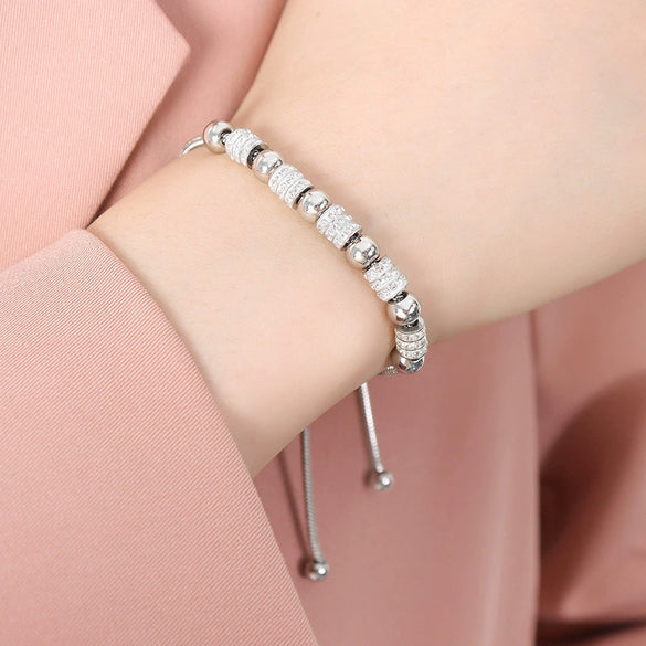 Wholesale Women's Jewelry 316L Stainless Steel Exaggerated Eyes Pendant Bracelet With Geometric Pattern And Dripping Oil Design