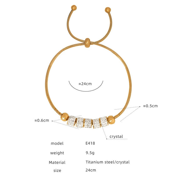 Wholesale Women's Jewelry 316L Stainless Steel Exaggerated Eyes Pendant Bracelet With Geometric Pattern And Dripping Oil Design