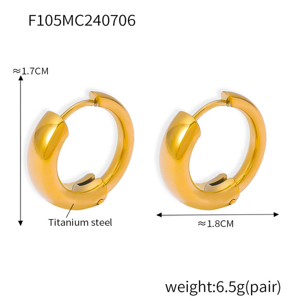 Wholesale Women's Jewelry 316L Stainless Steel Geometric Color Matching Gold Plated Ear Buckle