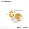 Wholesale Women's Jewelry 316L Stainless Steel Gold Plated Geometric C Earrings Minimalistic Elegant Design