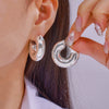 Wholesale Women's Jewelry 316L Stainless Steel Gold Plated Geometric C Earrings Minimalistic Elegant Design