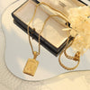 Wholesale Women's Jewelry 316L Stainless Steel Luxury Retro Necklace With Geometric Pattern And Electroplating Treatment