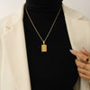 Wholesale Women's Jewelry 316L Stainless Steel Luxury Retro Necklace With Geometric Pattern And Electroplating Treatment