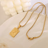 Wholesale Women's Jewelry 316L Stainless Steel Luxury Retro Necklace With Geometric Pattern And Electroplating Treatment