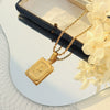 Wholesale Women's Jewelry 316L Stainless Steel Luxury Retro Necklace With Geometric Pattern And Electroplating Treatment