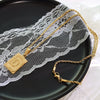 Wholesale Women's Jewelry 316L Stainless Steel Luxury Retro Necklace With Geometric Pattern And Electroplating Treatment