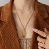 Wholesale Women's Jewelry 316L Stainless Steel Luxury Retro Necklace With Geometric Pattern And Electroplating Treatment